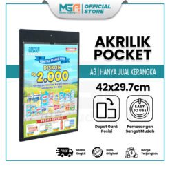 AKRILIK POCKET HITAM A3