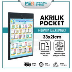 AKRILIK POCKET HITAM F4