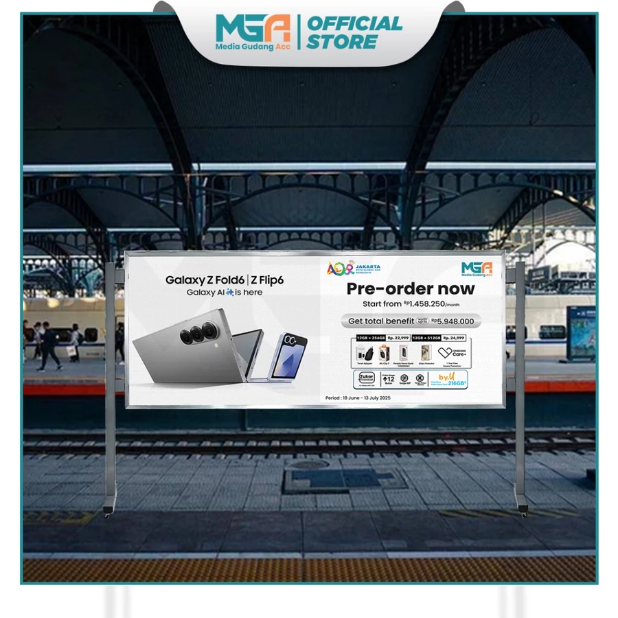 Standing Banner Alumunium 270x200cm | Rangka Spanduk dengan Roda Kokoh untuk Informasi Promosi Event / Booth - Image 6