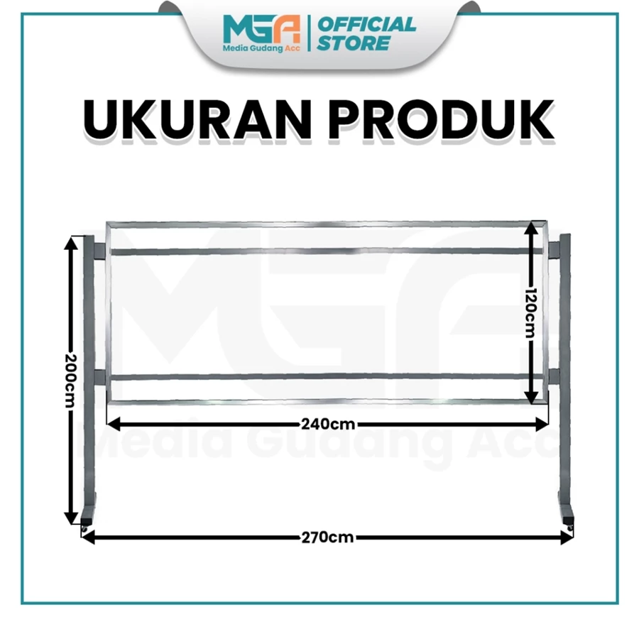 Standing Banner Alumunium 270x200cm | Rangka Spanduk dengan Roda Kokoh untuk Informasi Promosi Event / Booth - Image 3