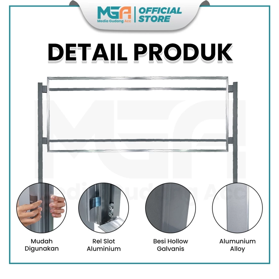 Standing Banner Alumunium 270x200cm | Rangka Spanduk dengan Roda Kokoh untuk Informasi Promosi Event / Booth - Image 5