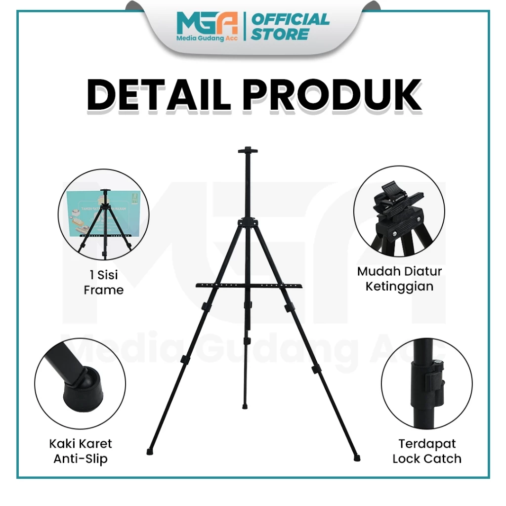 Tripod Banner 1 Sisi / Stand Frame / Banner Stand / Stand Foto Wedding / Standing Frame Lukis / Standing Banner - Image 6