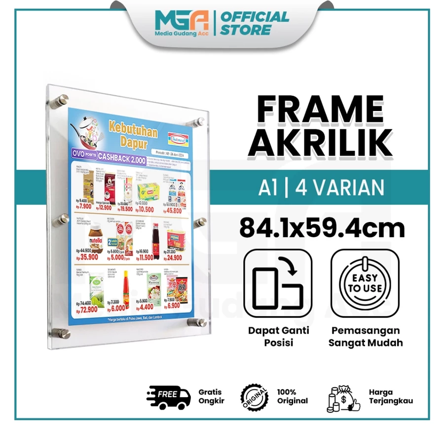 FRAME AKRILIK DINDING A1 / FRAME POSTER / BANNER / FOTO / DISPLAY BANNER