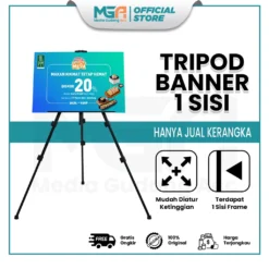 Tripod Banner 1 Sisi / Stand Frame / Banner Stand / Stand Foto Wedding / Standing Frame Lukis / Standing Banner