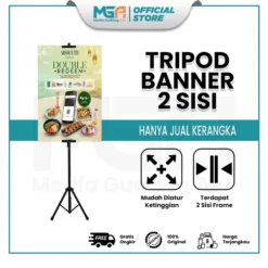 Tripod Banner 2 Sisi / Standing Banner Promosi / Tripod Stand Banner Berdiri / Tiang Banner 2 Sisi / Tripod Standing Frame