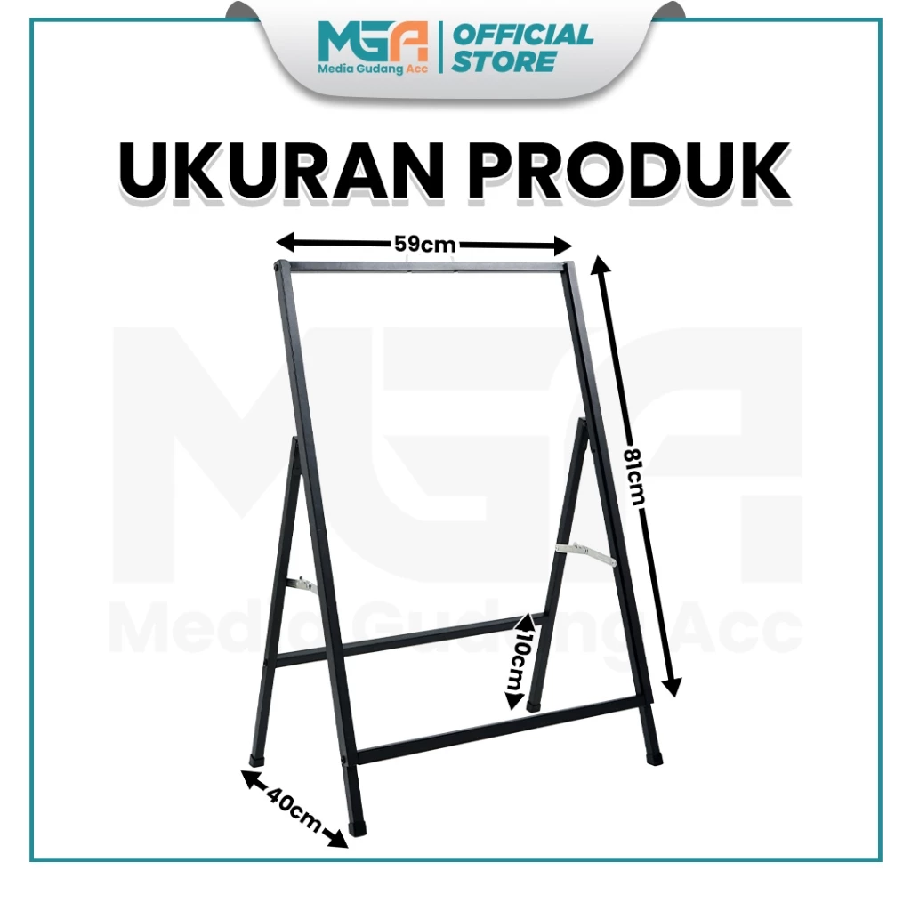 Tripod Banner Type A 1 Sisi / Stand Banner Lipat Depan Toko / Pavement Stand / Standing Banner Promosi Sidewalk - Image 3