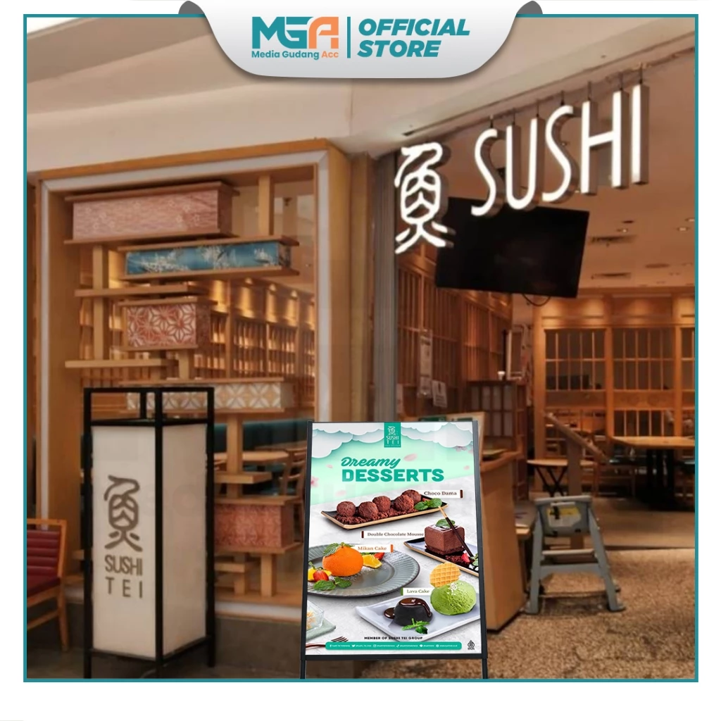 Tripod Banner Type A 1 Sisi / Stand Banner Lipat Depan Toko / Pavement Stand / Standing Banner Promosi Sidewalk - Image 7