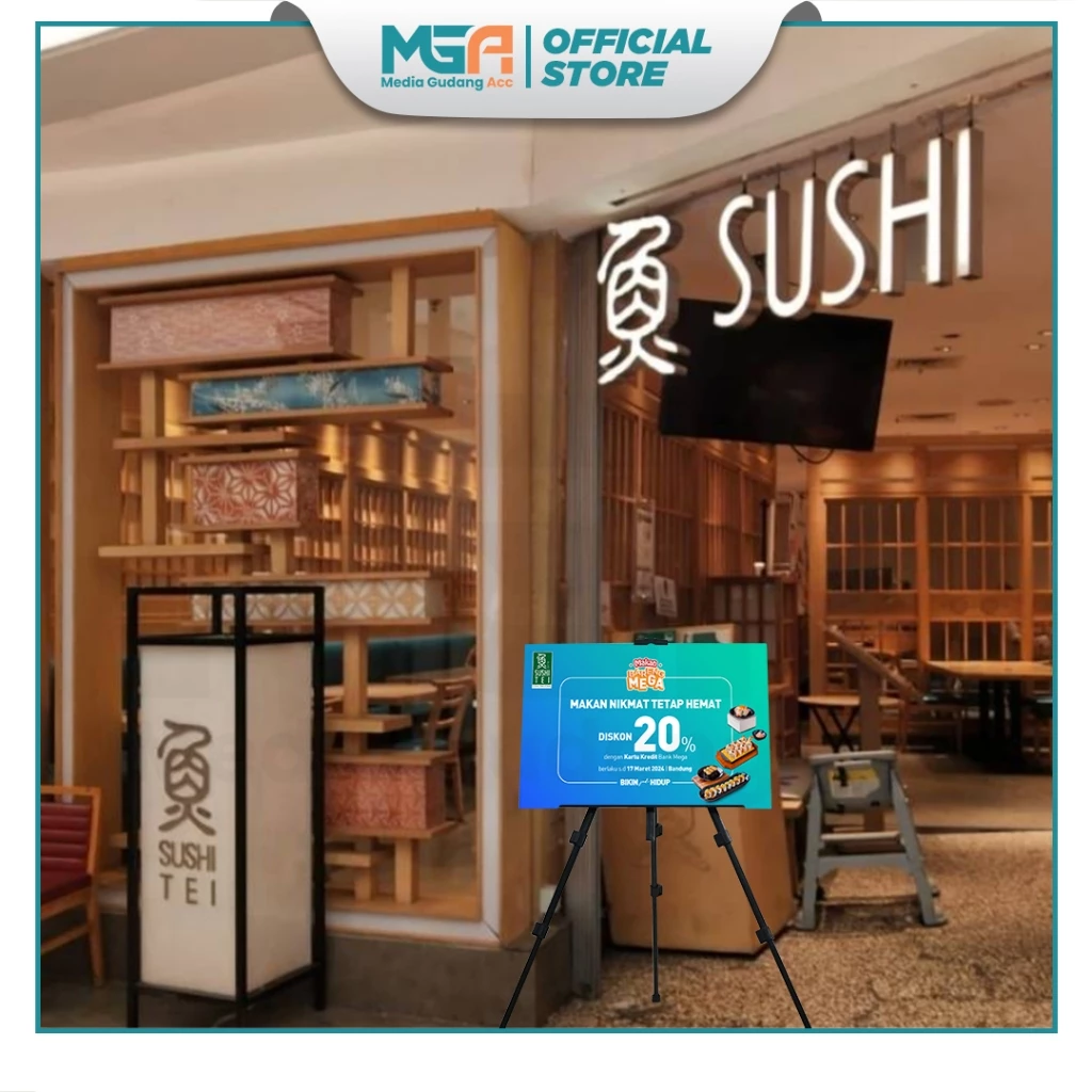 Tripod Banner 1 Sisi / Stand Frame / Banner Stand / Stand Foto Wedding / Standing Frame Lukis / Standing Banner - Image 7