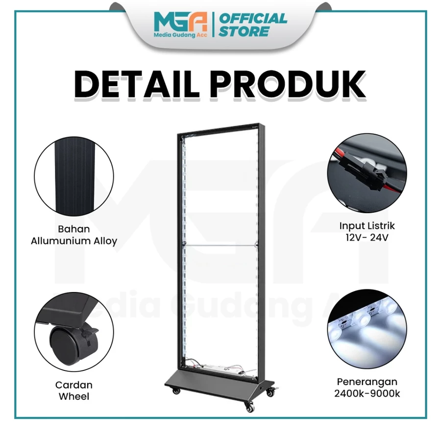 Fabric Light Box LED 80x180cm – Neon Display Iklan Café / Resto / Booth - Image 4