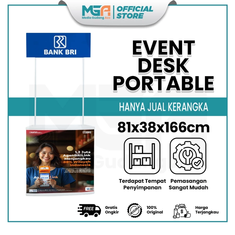 Event Desk / Meja Promosi Portable / Meja Pameran / Meja Booth Jualan / Meja Display Booth Portable